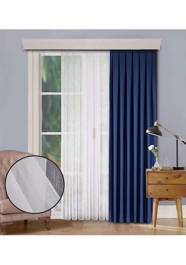 Kırık Beyaz Düz Tül Perde Şantuk Pilesiz Extraforlu Düz Dikim-kırık Beyaz Kırık Beyaz