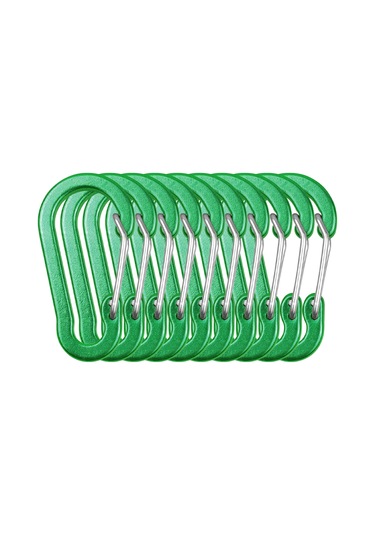 Vkemall Yeşil Alüminyum Allüvyum Dağcı Kilit, 50x26mm S Tipi Yaylı Kanca, 5 Adet Paket, 5.4g Ağırlık