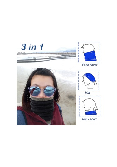 Geeroyoo Kışın Sıcak Tutan, Rüzgar Ve Toza Karşı Koruyan Yumuşak Polar Boyunluk - Gri Gri