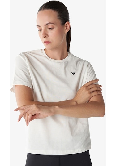 Hummel Hmlt-ic İcona Regular Kadın Beyaz T-shirt 911867-9003 Beyaz