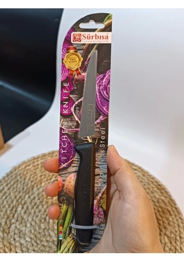 Sürbisa 61004 Sebze Bıçağı Siyah Lz1 Koli 12 Adet Tırtıklı Çok Renkli