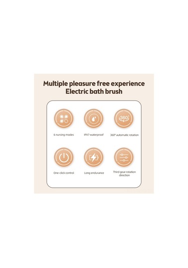 Ulzyvf Şarj Edilebilir 6 Başlıklı Vücut Fırçası - 3 Hızlı, Su Geçirmez Derin Temizlik Beyaz Beyaz
