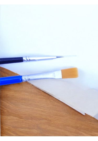 Kendin Boya Ev Anahtar Askısı,2 Farklı Fırça Ve 6lı Akrilik Boya