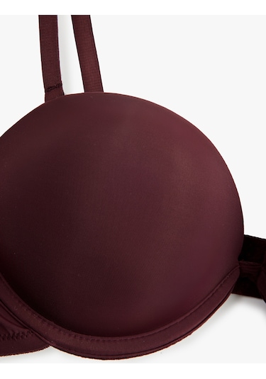 Koton Rahat Kalıp Ekstra Dolgulu Destekli Sütyen Şarap 6wlk10006mk Şarap