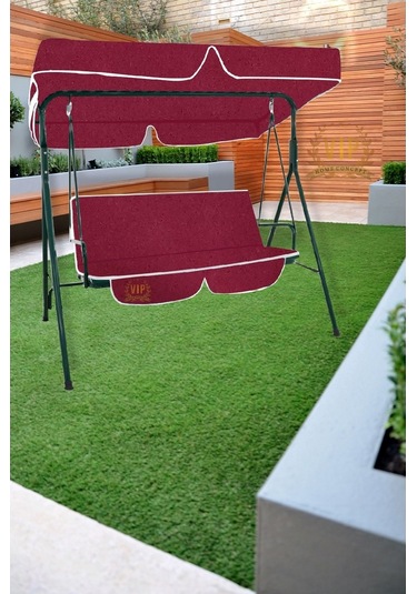 Bahçe Salıncağı Minder Seti 2 Kişilik Tenteli Bordo Minder Seti (481637975)