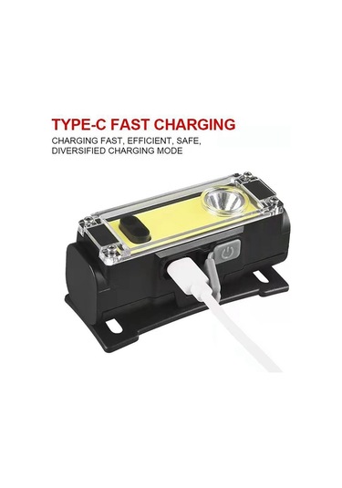 Soulader Usb Şarj Edilebilir Xpe + Cob Led Kamp Farı, Balıkçılık, Koşu Ve Outdoor Etkinlikler İçin Taşınabilir Aydınlatma Çözümü Siyah