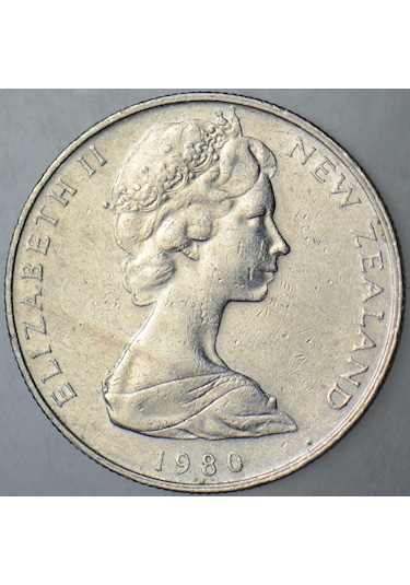 Yeni Zelanda 5 Cent 1980 Tuatara Temalı. Kraliçe Iı. Elizabeth.