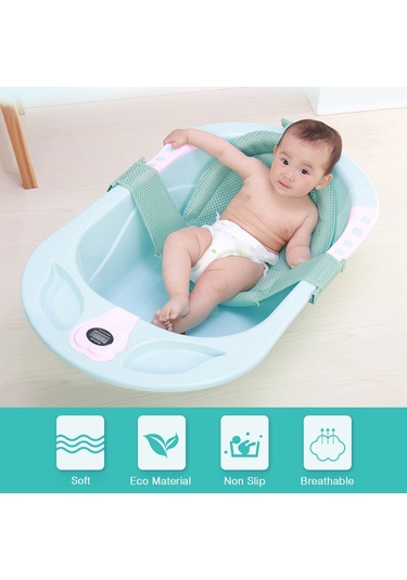 Yifomall Bebek Banyo Filesi - Ayarlanabilir, Yumuşak Ve Kaymaz Mesh Kumaş 0-12 Ay