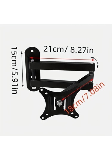 Dashanshop Siyah 14-27 İnç Tv Askısı: 15 Eğim & 150 Dönebilir, 22 Kg Taşıma Kapasiteli Siyah