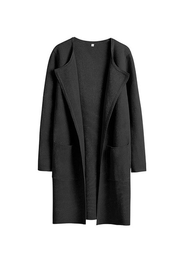 Sonbahar Ve Kış Aylarında Rahat Günlük Yakalı Kadın Kaban Haki