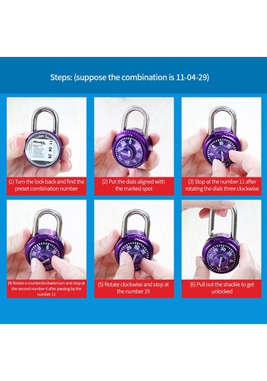 Master Lock Kombinasyon Kilidi Kilitli Sandık Kilidi Depolama Üniteleri Kilidi Valiz Sırt Çantası Kilidi Siyah