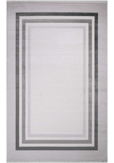 Voyage %100 Akrilik Yumuşak Dokulu Halı Kilim Salon Mutfak Koridor Yolluk Dokuma Makine Halısı Ac-411 Gri