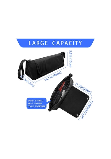 İçin Saç Düzleştirici Ve Saç Maşası Saç Aleti Saklama Çantası Siyah