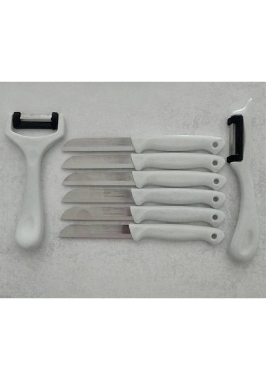 Solingen 6'lı Meyve-sebze-doğrama Bıçağı Ve 2'li Soyacak 8'li Set Beyaz