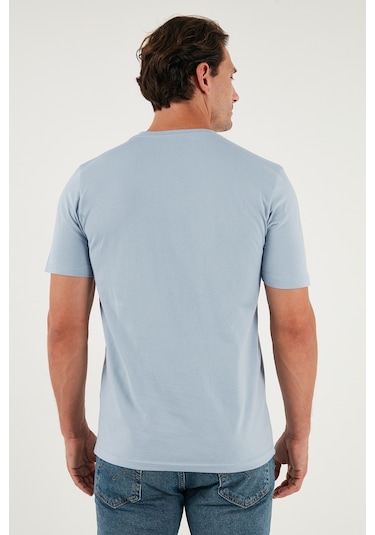 Buratti Pamuklu Regular Fit Bisiklet Yaka Erkek T Shirt 59020204 Açık Mavi