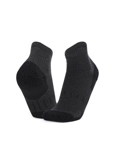 Konesam Unisex Spor Çorapları - Kalın Tulumlu Taban, Nem Emici, Elastik Yaka - Koşu, Bisiklet, Outdoor Aktivite İçin - Koyu Gri - Tek Beden Koyu Gri