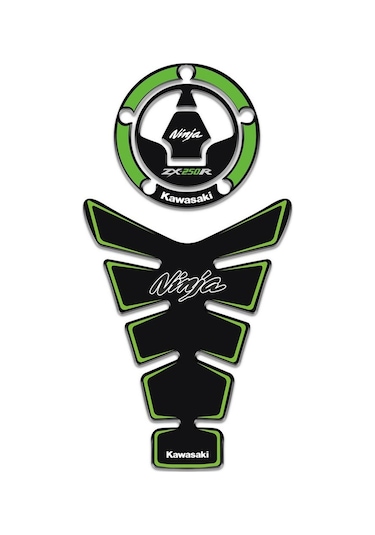 たぽ Kawasaki NİNJA ZX 250 R Tank Pad Depo Kapak Pad Set Siyah Yeşil