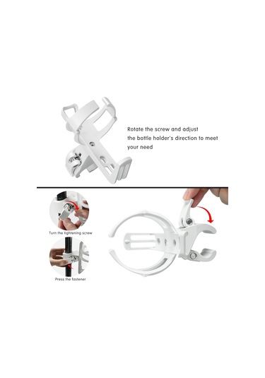 Universal Bisiklet Kupası Tutucu 360 Derece Dönen Şişe Kafesi Bisiklet Tulumu İçin Açık Gri