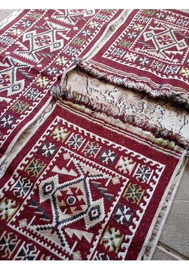Parlak Dokuma Oto Koltuk Kilim Bordo
