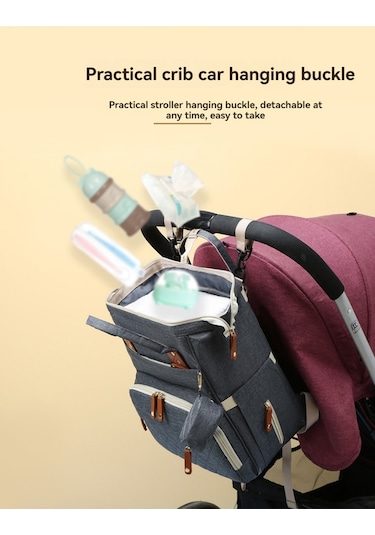 Hangfox Erkek- Kadın Kullanıma Uygun Sıcaklık Saklama Özelliği İle Bebek Çanta, Stroller Askısı Ve Usb Şarj Portu, Su Geçirmez Nilon Malzeme, Siyah Siyah