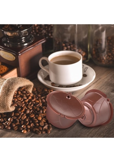 Fastbuy 3 Adet Dolce Gusto Uyumlu Paslanmaz Çelik Kahve Kapsülü - Yeniden Kullanılabilir Kahverengi Diğer Diğer