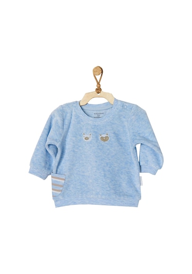 Andywawa Erkek Bebek Mavi Kadife Alt Üst Takım Ac22316rep 001