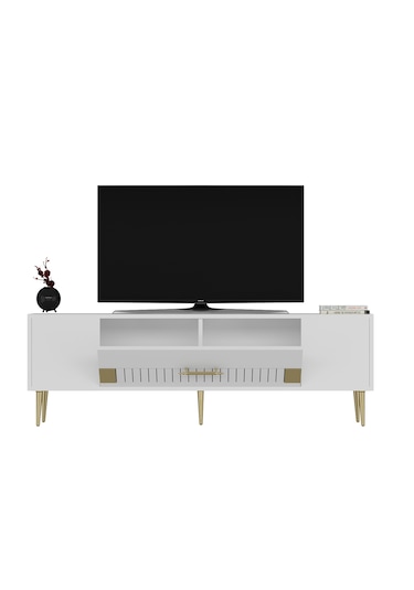 Pencap Tv Sehpası Tv Ünitesi 150 Cm Beyaz Altın