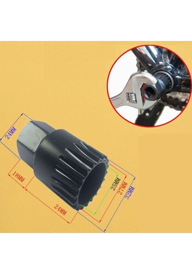 Pazly Bisiklet Krank Çıkarıcı Sökücü Alt Parantez Onarım Aparatı Siyah Siyah