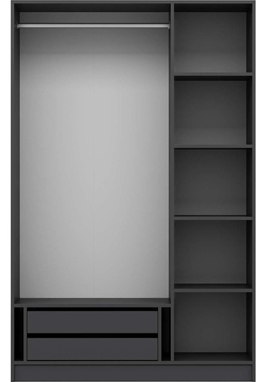 Kale 3 Kapaklı 2ç Taçlı Dolap Mebran İlkbahar Antrasit 190cm Antrasit