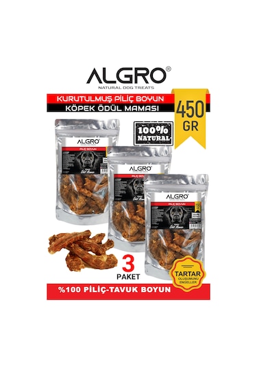 Algro Piliç Boyun Köpek Çiğneme Maması 3 x 150 G