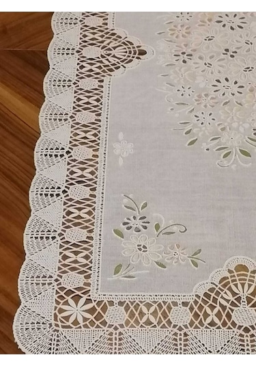 Pvc Runner Ve Sehpa Üstü Servislik 40 Cm X 30 Cm Beyaz Başak Ev Tekstili