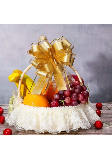 Dofolink 30 Adet Büyük Boy Altın Hediyelik Şerit Bow - Dekoratif Kumaş Bowknot