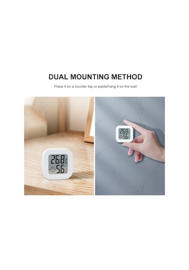 Youtek Ev İçin Akıllı Sicaklık Ve Nem Ölçer - Bebe Odası, Salon İçin Hassas Tespit Cihazı, Dijital Gösterge İle Gerçek Zamanlı Monitör Beyaz