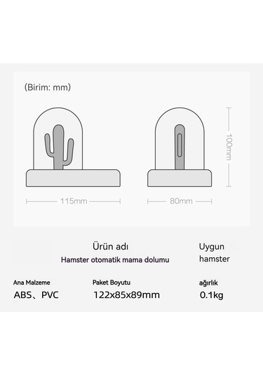 Yystore Hamster Mama Kabı Yiyecek Depolamak Sarı