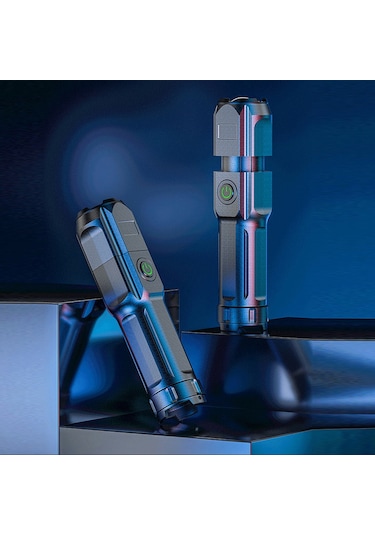 Led Şarj Edilebilir El Feneri Mini El Yakınlaştırılabilir Siyah Siyah