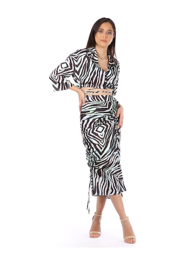 Modatalika Kadın Zebra Desenli İkili Takım 001