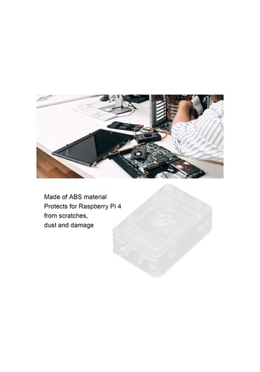 Jeemson Raspberry Pi 4 İçin Abs Malzeme, Isı Dağıtımı Sağlar, Çıkarılabilir, Çizilere Dayanıklı, Şeffaf Koruyucu Kılıf Diğer