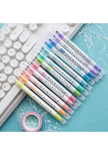 Mufunye Taze Renklerle Yazma Ve İşaretleme İçin Çift Uçlu, Kağıda İz Bırakmayan Arşiv Kalitesinde Taşınabilir Fosforlu Kalem. Diğer