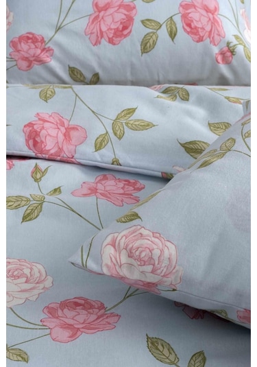 Cotton Collection Kışlık Pazen Tek Kişilik Nevresim Seti Rose Renkli