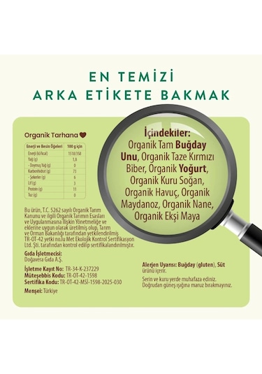 Mey İthalat Organik Tarhana 400 Gr Diğer