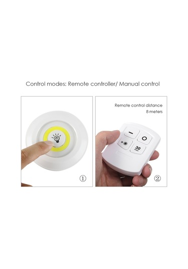 Qingmipy Kablosuz Cob Led Dolap Aydınlatma - 6'lı Paket, Uzaktan Kumandalı, Ayarlanabilir Parlaklık, Taşınabilir Beyaz