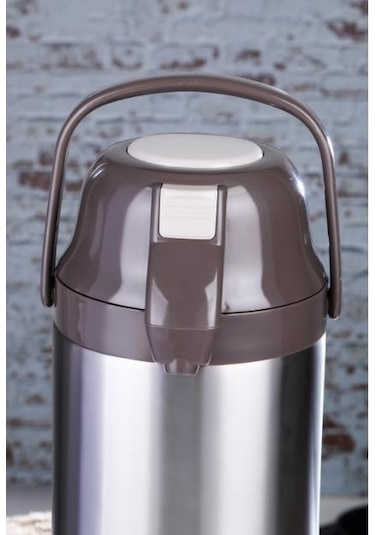 Cooker 4,5 Litre İnox Pompalı Çelik Termos Ckr-2009 Kahverengi