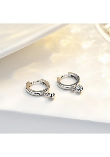 Gümüş Bague Ringen S925 Gümüş Kadın Kabarcık Saplama Küpe Basit Düğün Mosan Elmas Kaplama 14k Altın Küpe