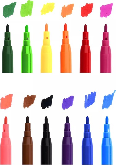 Kalaka-malaka 12 Renkli Çizim Keçeli Kalemleri 159718741