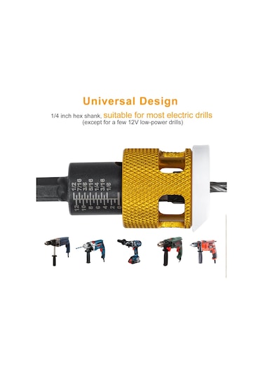 Xurunkeji 5 Adet Düşük Sürtünmeli Derinlik Durduruculu Havşa Matkap Ucu Seti, 10 Adet Yedek Hss Matkap Ucu, Ayarlanabilir Derinlik Durdurucu