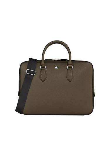Montblanc Sartorial Deri İnce Evrak Çantası 221548 Haki