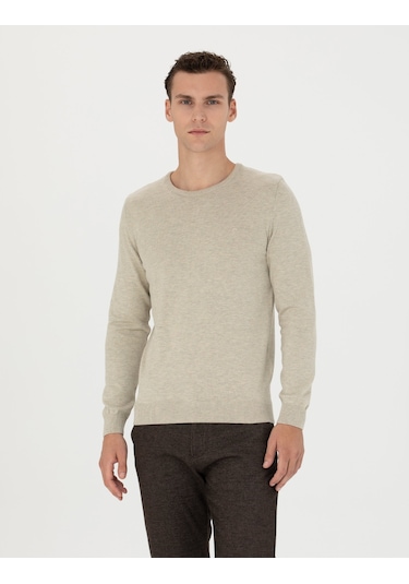 Pierre Cardin Erkek Kum Melanj Triko Kazak 50270179-vr123 Kum Melanj