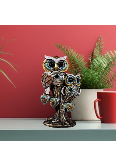 Suntek Baykuş Heykelcik Koleksiyon Modern Reçine Beyaz