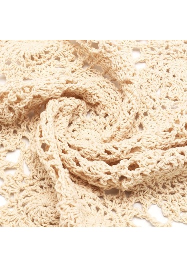 Bej Yuvarlak Masa Örtüsü Bardak Altlığı Peçete Masa Örtüsü Tığ Işi Dantel Pamuk Kapak Mat Ziyafet Düğün Dekorasyon 40cm Bej