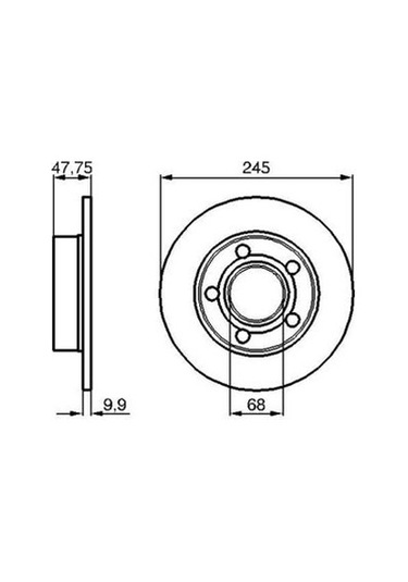 Audi A4 1.8t 1994-1999 Bosch Arka Disk 245mm 2 Adet